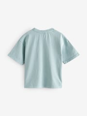 smALLSAINTS Washed Blue Oversized Underground Crew T-Shirt - Image 5 of 7