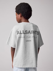 smALLSAINTS Grey/Flocked Oversized Underground Crew 100% Cotton T-Shirt - Image 2 of 8