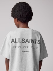 smALLSAINTS Grey/Flocked Oversized Underground Crew 100% Cotton T-Shirt - Image 4 of 8