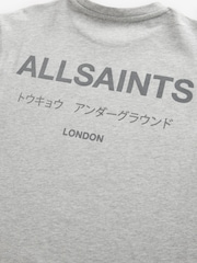 smALLSAINTS Grey/Flocked Oversized Underground Crew 100% Cotton T-Shirt - Image 8 of 8