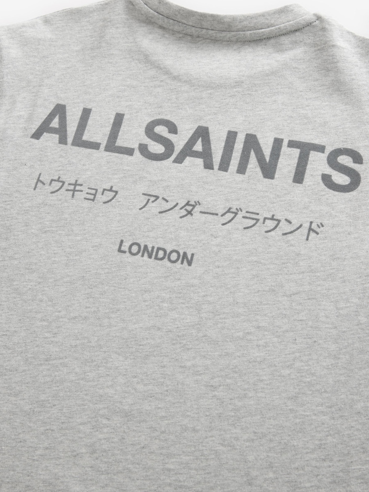 smALLSAINTS Grey/Flocked Oversized Underground Crew 100% Cotton T-Shirt - Image 8 of 8