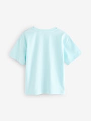 smALLSAINTS Blue Boys Logo Crew Relaxed 100% Cotton T-Shirts 3 Pack - Image 5 of 8