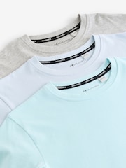 smALLSAINTS Blue Boys Logo Crew Relaxed 100% Cotton T-Shirts 3 Pack - Image 6 of 8