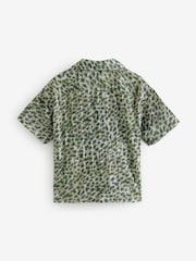 smALLSAINTS Green Camo 100% Cotton Underground Open Collar Boys Printed Short Sleeve Shirt - Image 5 of 8