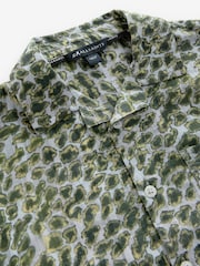 smALLSAINTS Green Camo 100% Cotton Underground Open Collar Boys Printed Short Sleeve Shirt - Image 7 of 8