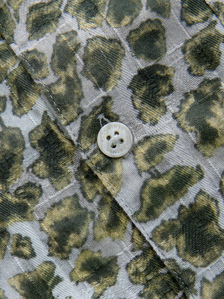 smALLSAINTS Green Camo 100% Cotton Underground Open Collar Boys Printed Short Sleeve Shirt - Image 8 of 8