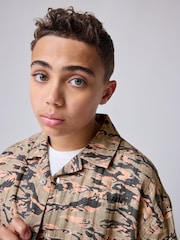 smALLSAINTS Solar Camo 100% Cotton Underground Open Collar Boys Printed Short Sleeve Shirt - Image 3 of 8