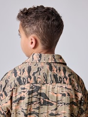 smALLSAINTS Solar Camo 100% Cotton Underground Open Collar Boys Printed Short Sleeve Shirt - Image 4 of 8