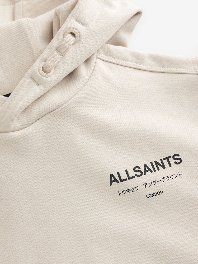 smALLSAINTS Beige Oversized Underground Sleeveless Pullover Hoodie - Image 7 of 7