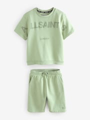 smALLSAINTS Green Biggy Short Sleeve Sweatshirt and Sweat Short Boys Set - Image 10 of 13