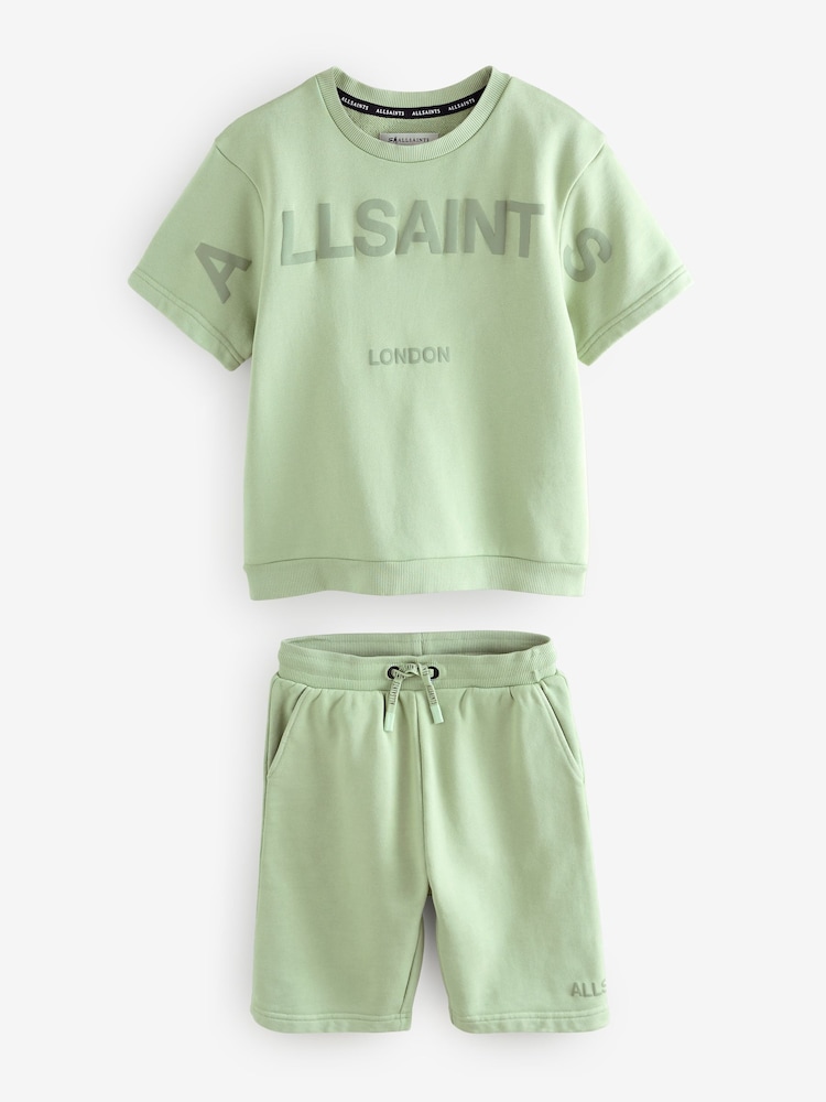 smALLSAINTS Green Biggy Short Sleeve Sweatshirt and Sweat Short Boys Set - Image 10 of 13