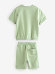 smALLSAINTS Green Biggy Short Sleeve Sweatshirt and Sweat Short Boys Set - Image 11 of 13