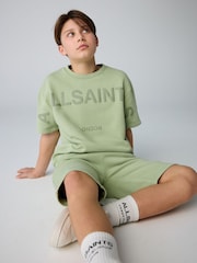 smALLSAINTS Green Biggy Short Sleeve Sweatshirt and Sweat Short Boys Set - Image 4 of 13