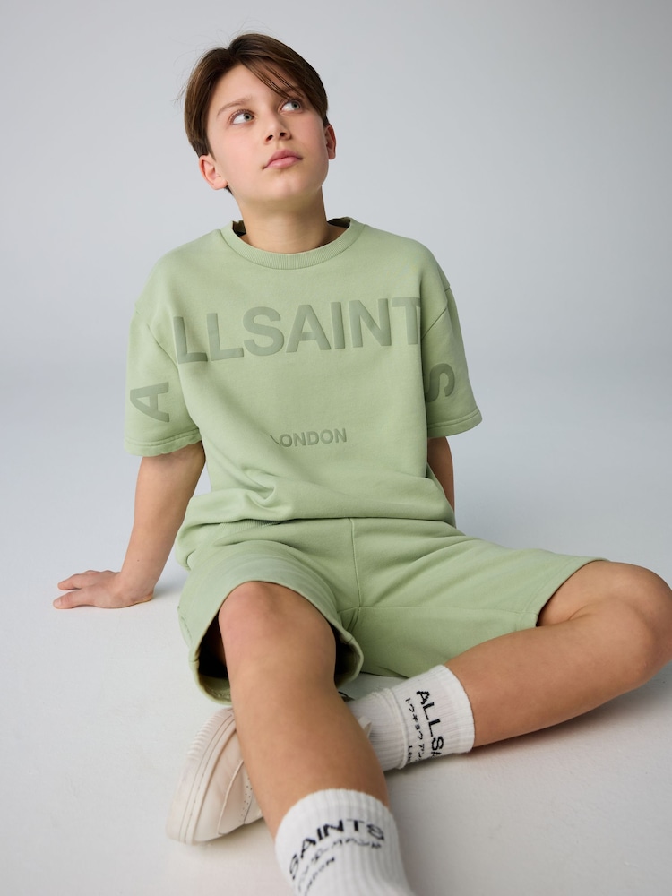 smALLSAINTS Green Biggy Short Sleeve Sweatshirt and Sweat Short Boys Set - Image 4 of 13