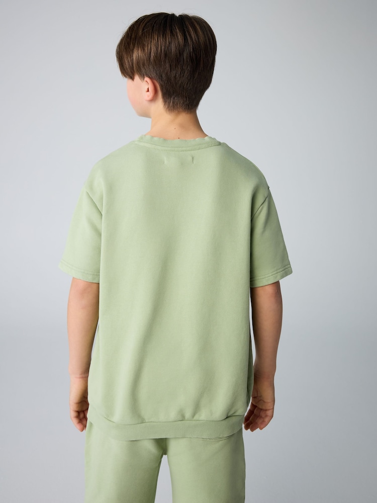 smALLSAINTS Green Biggy Short Sleeve Sweatshirt and Sweat Short Boys Set - Image 5 of 13