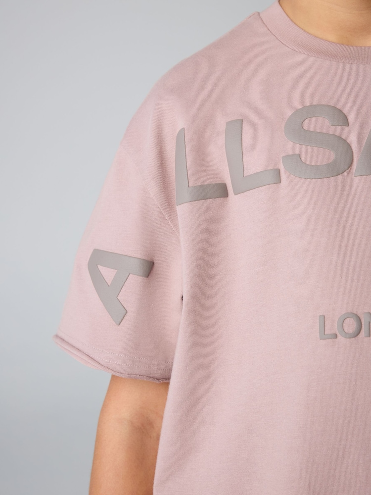 smALLSAINTS Pink Oversized Biggy 100% Cotton T-Shirt and Sweatshirt Set - Image 10 of 11