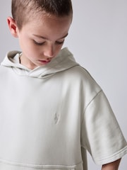 smALLSAINTS Grey Boys Ramskull Short Sleeve 100% Cotton Hoodie and Shorts Set - Image 3 of 10