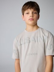 smALLSAINTS Grey Oversized Biggy 100% Cotton T-Shirt and Sweatshirt Set - Image 4 of 5