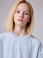 smALLSAINTS Light Blue Girls Oversized Broderie T-Shirt Dress - Image 3 of 9