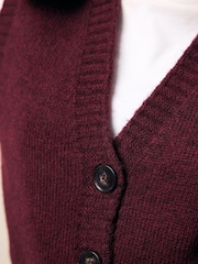Burgundy Red Button Front Knitted Tank Top - Image 5 of 9