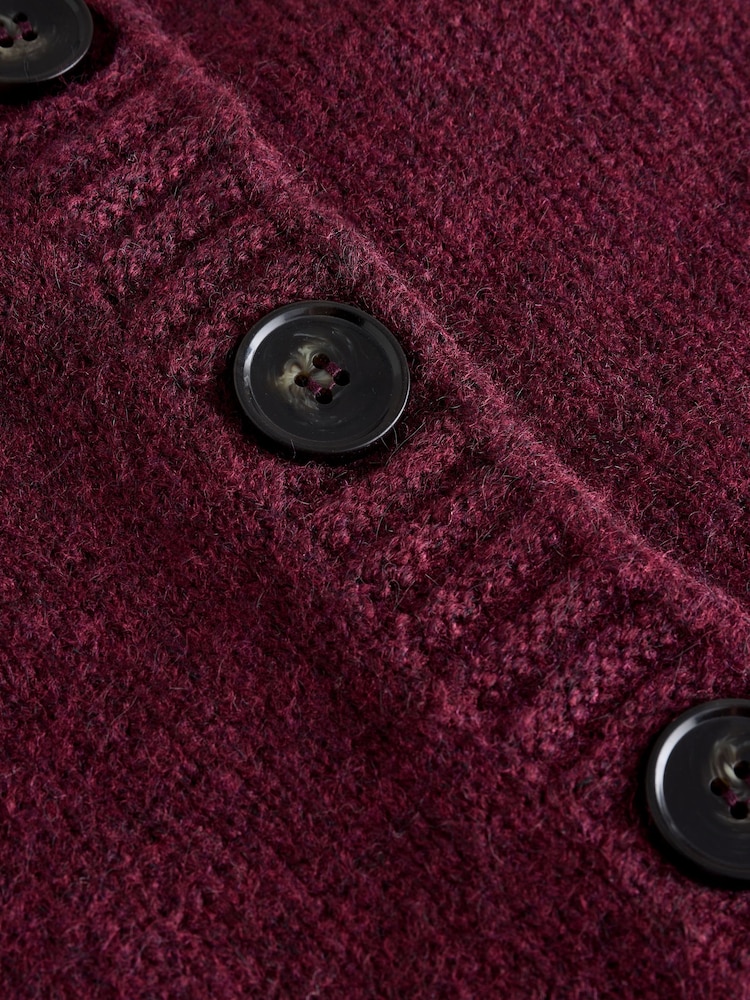Burgundy Red Button Front Knitted Tank Top - Image 9 of 9