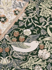 Morris & Co Forest Green Strawberry Thief Jacquard Multi Layer Throw - Image 3 of 8