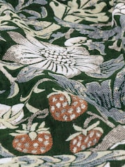 Morris & Co Forest Green Strawberry Thief Jacquard Multi Layer Throw - Image 6 of 8