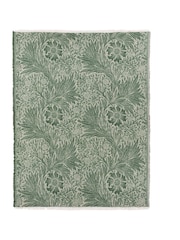 Morris & Co Leaf Green Marigold Woven Faux Fur Throw - Image 6 of 9