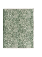 Morris & Co Leaf Green Marigold Woven Faux Fur Throw - Image 7 of 9