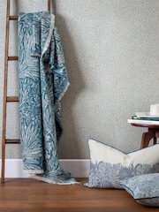 Morris & Co Indigo Marigold Woven Faux Fur Throw - Image 2 of 9