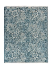 Morris & Co Indigo Marigold Woven Faux Fur Throw - Image 7 of 9