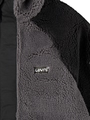 Levi's® Black Levi's® Black Sherpa Fleece Logo Zip-Up Jacket - Image 4 of 8