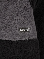 Levi's® Black Levi's® Black Sherpa Fleece Logo Zip-Up Jacket - Image 5 of 8