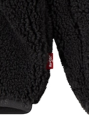 Levi's® Black Levi's® Black Sherpa Fleece Logo Zip-Up Jacket - Image 6 of 8