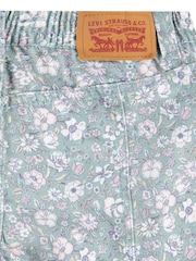 Levi's® Blue Floral Print Twill High Rise Baggy Cargo 100% Cotton Jeans - Image 7 of 9