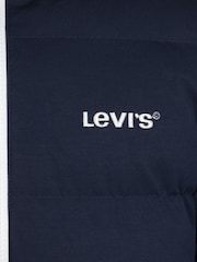 Levi's® Blue Mid Length Logo Hooded Puffer Coat - Image 11 of 13