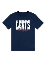 Levi's® Blue Western Cowboy Logo Short Sleeve T-Shirt - Image 1 of 4