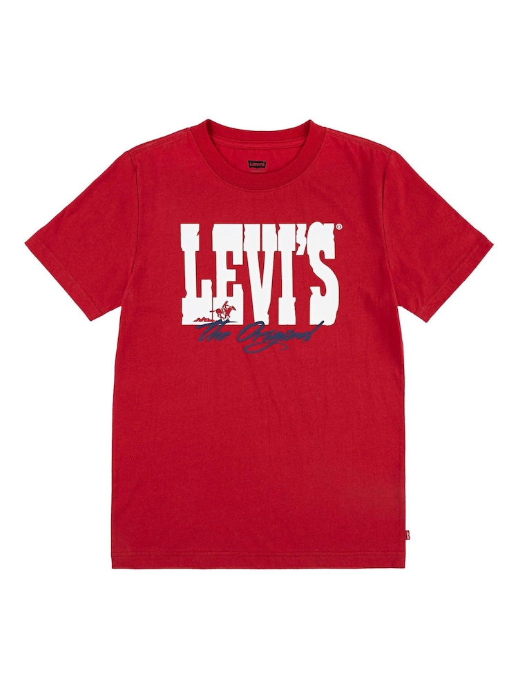 Levi's® Red Western Cowboy Logo Short Sleeve T-Shirt - Image 1 of 3 Levi's® Red Western Cowboy Logo Short Sleeve T-Shirt - Image 1 of 3