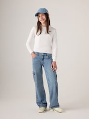 Levi's® Blue Baggy Wide Leg Cargo Jeans - Image 1 of 11