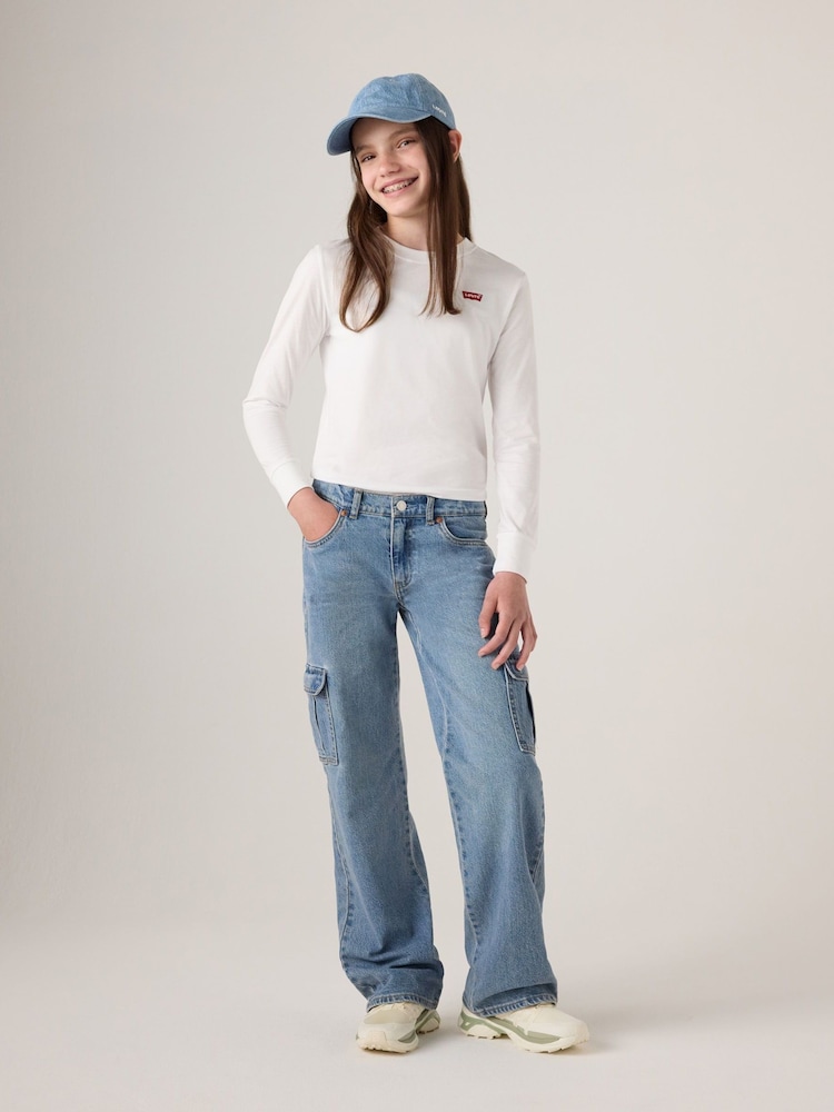 Levi's® Blue Baggy Wide Leg Cargo Jeans - Image 1 of 11