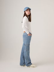 Levi's® Blue Baggy Wide Leg Cargo Jeans - Image 5 of 11