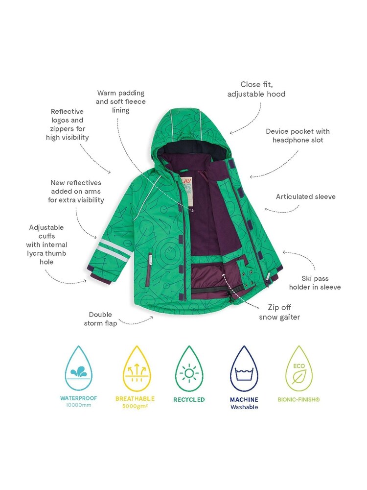 Muddy Puddles Kids Waterproof Ski Jacket - Image 6 of 6