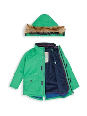 أخضر - Muddy Puddles Waterproof 3-In-1 Parka Jacket - صورة 4 من 7
