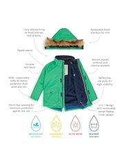 أخضر - Muddy Puddles Waterproof 3-In-1 Parka Jacket - صورة 7 من 7