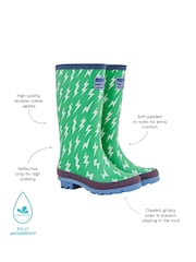 أخضر - بتصميم صواعق برق - بوت مطاطي Puddlestomper من Muddy Puddles - صورة 3 من 3