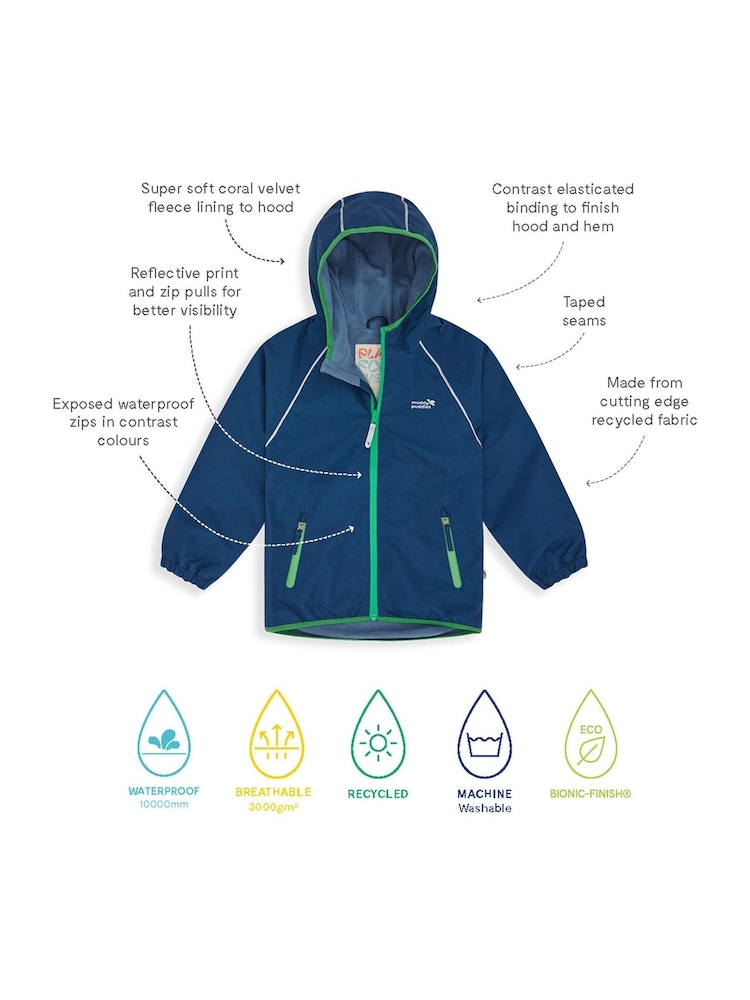 أزرق داكن أزرق - Muddy Puddles Waterproof EcoSplash Jacket - صورة 5 من 5
