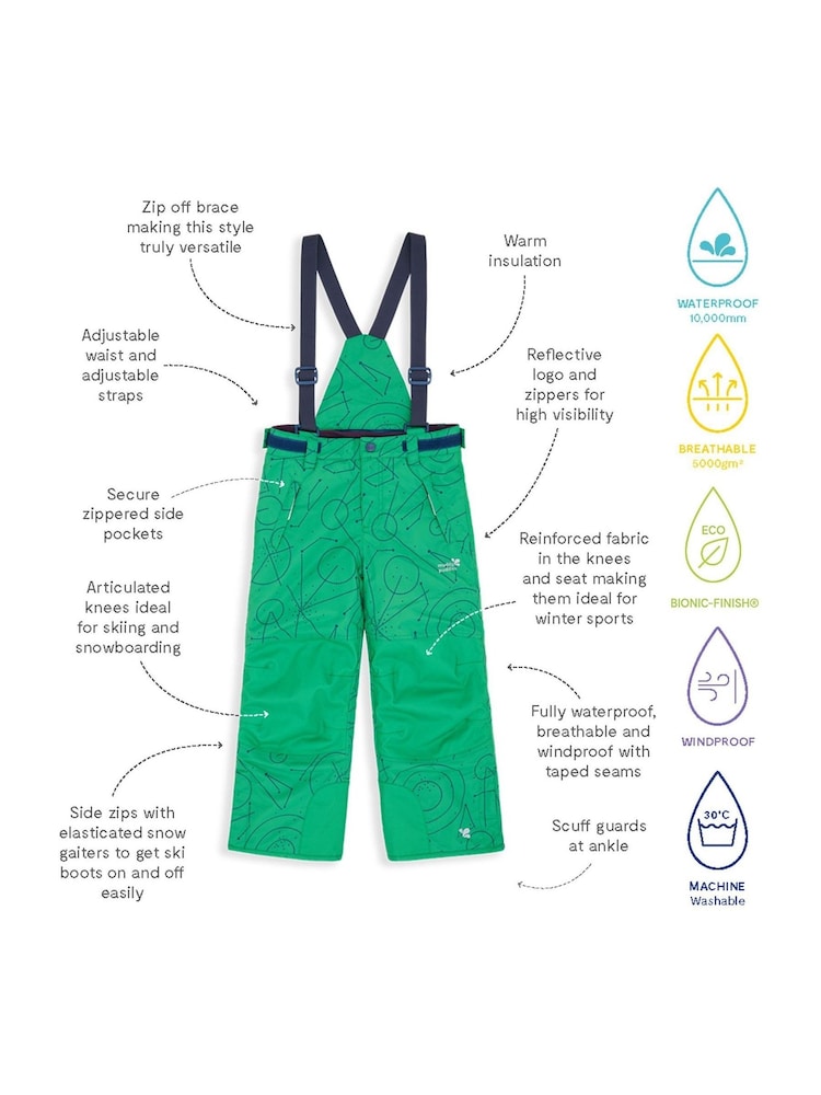 Muddy Puddles Kids Waterproof Ski Salopettes - Image 4 of 4