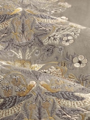 Morris & Co Biscuit Strawberry Thief Embroidered Pencil Pleat Curtain - Image 6 of 7