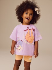 Purple London Zoo Short Sleeve T-Shirt and Cycle Short Set (3mths-7yrs) - Image 1 of 10