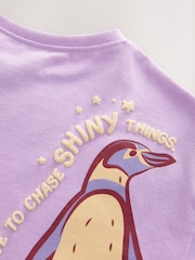 Purple London Zoo Short Sleeve T-Shirt and Cycle Short Set (3mths-7yrs) - Image 10 of 10